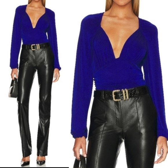 NWT Free People In Your Arms Bodysuit in Electric Indigo Large - Picture 2 of 10